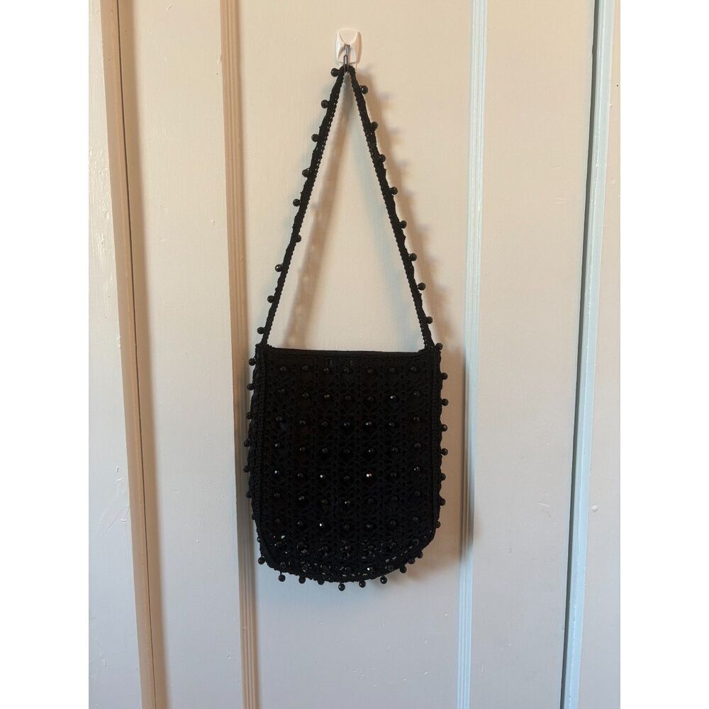 Sasha VTG Beaded Black Bag 90s Whimsigoth Witchy Cocktail Art Deco Maximalist
